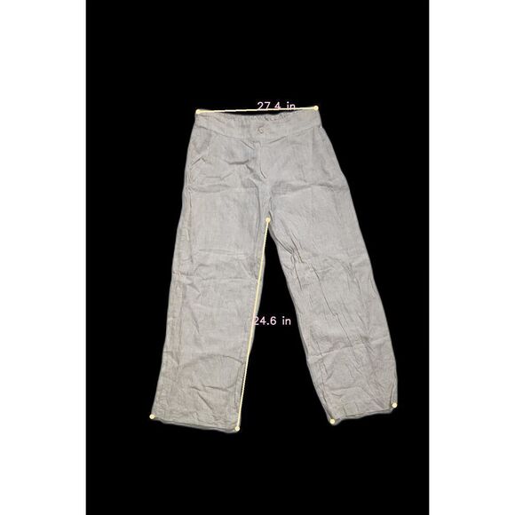 Marilyn's Stretch Flare Cream Linen Pants Lagenlook IT 46 - Picture 6 of 6